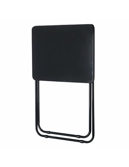 Mesita Plegable de Metal y Madera Negra 48x38x66cm