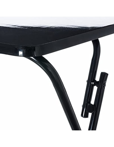 Mesita Plegable de Metal y Madera Negra 48x38x66cm