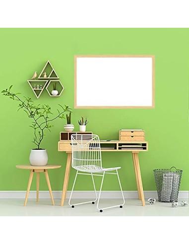 H HANSEL HOME - Pizarra Blanca con Marco de Madera Natural - 40X60 cm