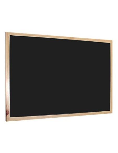 H HANSEL HOME - Pizarra Negra con Marco de Madera Natural - 60X90 cm