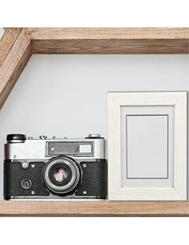 Marco de Fotos 10 x 15 cm Blanco Hecho de Madera Panel de Cristal Marco de Fotos para Decoracion