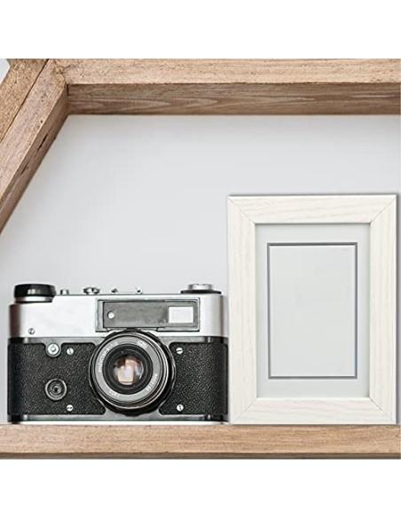 Marco de Fotos 10 x 15 cm Blanco Hecho de Madera Panel de Cristal Marco de Fotos para Decoracion