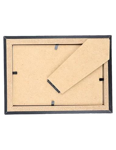 Marco de Fotos 10 x 15 cm Negro Hecho de Madera Panel de Cristal Marco de Fotos para Decoracion