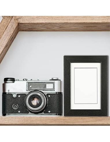 Marco de Fotos 10 x 15 cm Negro Hecho de Madera Panel de Cristal Marco de Fotos para Decoracion