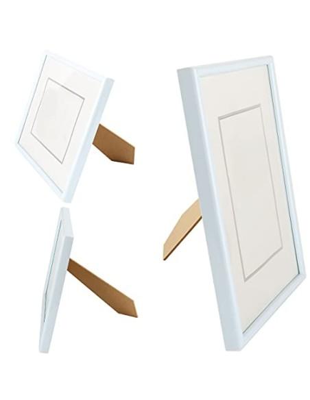 Marco de Fotos 20 x 30 cm Blanco Estilo Sencillo PVC Panel de Cristal Marco de Fotos para Decoración