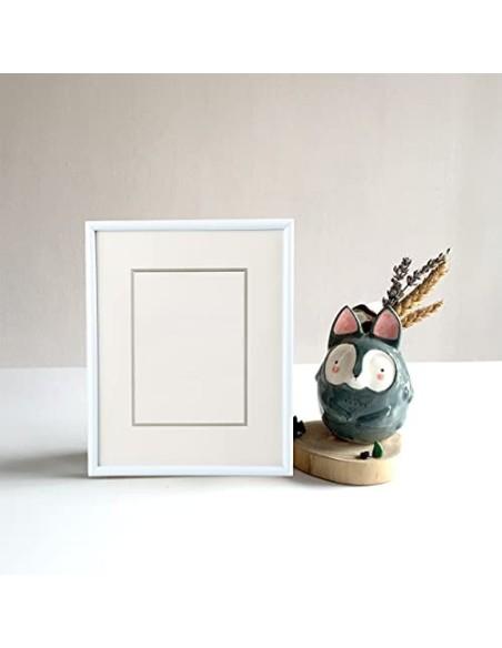 Marco de Fotos 20 x 30 cm Blanco Estilo Sencillo PVC Panel de Cristal Marco de Fotos para Decoración