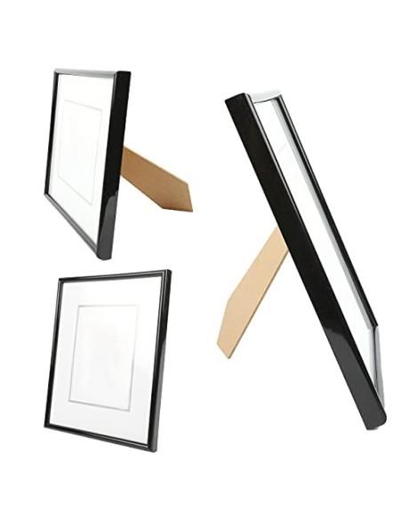 Marco de Fotos 20 x 30 cm Negro Estilo Sencillo PVC Panel de Cristal Marco de Fotos para Decoración