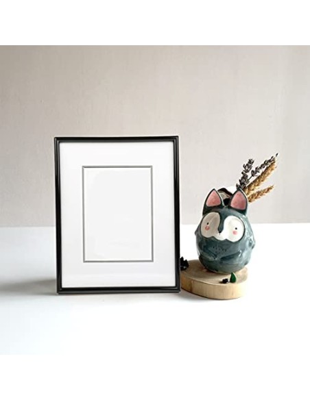 Marco de Fotos 20 x 30 cm Negro Estilo Sencillo PVC Panel de Cristal Marco de Fotos para Decoración