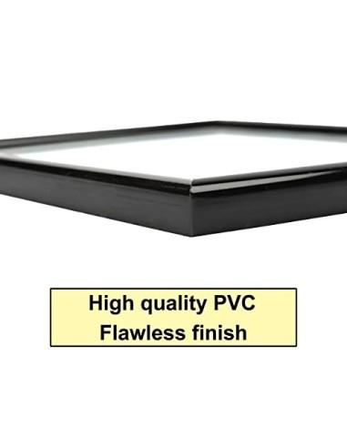 Marco de Fotos 20 x 30 cm Negro Estilo Sencillo PVC Panel de Cristal Marco de Fotos para Decoración