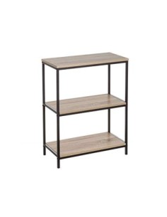 Estantería con 3 baldas de Metal Negra Moderna de 76x60x30 cm - LOLAhome