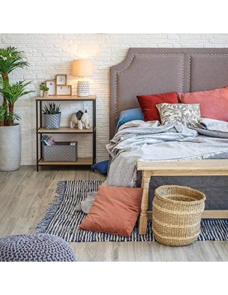 Estantería con 3 baldas de Metal Negra Moderna de 76x60x30 cm - LOLAhome