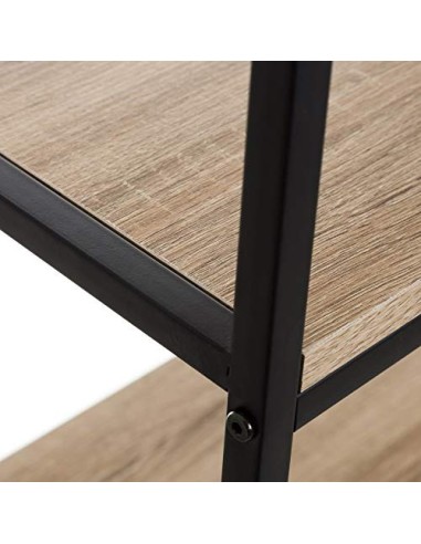 Estantería con 3 baldas de Metal Negra Moderna de 76x60x30 cm - LOLAhome