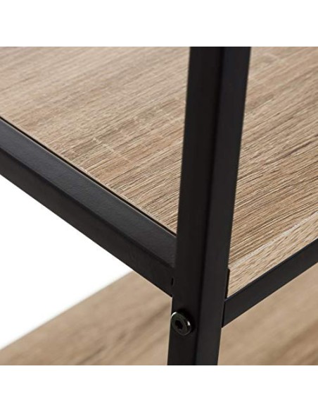 Estantería con 3 baldas de Metal Negra Moderna de 76x60x30 cm - LOLAhome