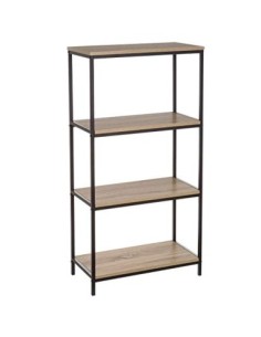 Estantería de Acero Negra con 4 baldas de Madera - LOLAhome