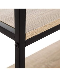 Estantería de Acero Negra con 4 baldas de Madera - LOLAhome 2