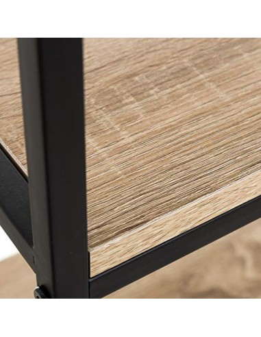 Estantería de Acero Negra con 4 baldas de Madera - LOLAhome