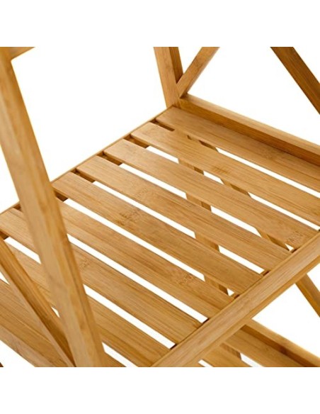 Estantería Bambú Estantería Baño de 3 Baldas Nórdica Marrón Estante de Pie Decorativo 33x36x85cm