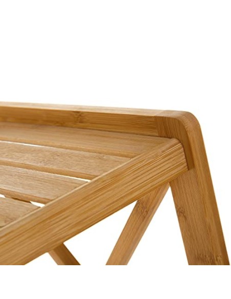 Estantería Bambú Estantería Baño de 3 Baldas Nórdica Marrón Estante de Pie Decorativo 33x36x85cm