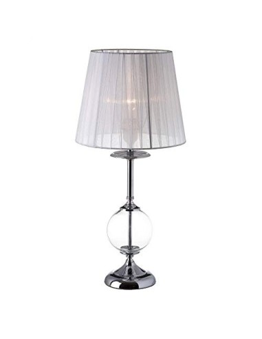 Lámpara de mesa de metal blanca de 59x28x28 cm