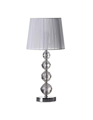 Lámpara de mesa de metal blanca de 25x54 cm