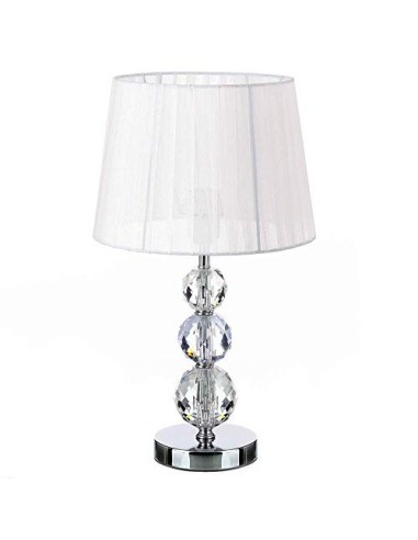 Lámpara de mesa de metal blanca de 25x43 cm.