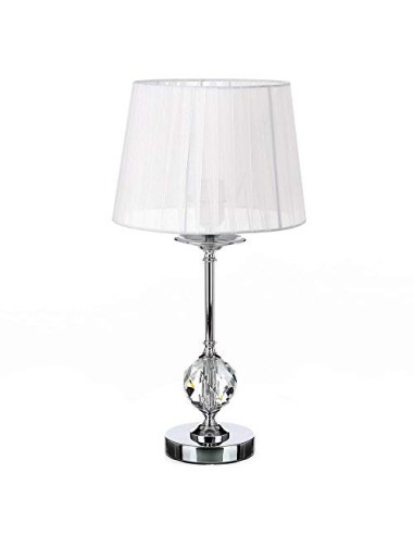Lámpara de mesa de metal blanca de 25x50 cm