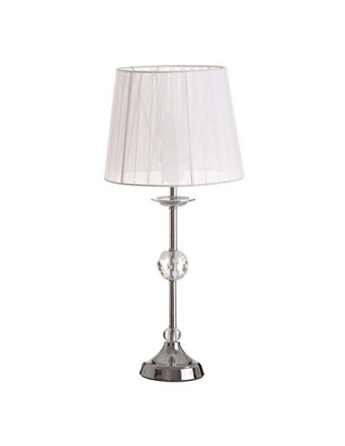 Lámpara de mesa metal-cristal blanco 22 x 22 x 49 cm
