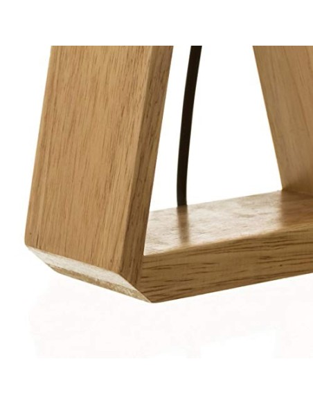 Lámpara de mesita de noche nórdica de madera marrón de 41x12x26 cm