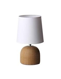 Lámpara de mesita de noche clásica de cerámica beige de 16x16x27 cm