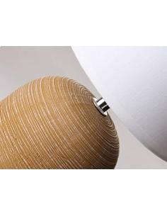 Lámpara de mesita de noche clásica de cerámica beige de 16x16x27 cm 2