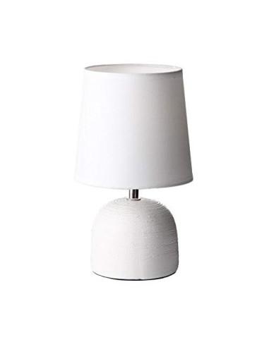 Lámpara de mesita de noche moderna de cerámica blanco de 16x16x27 cm