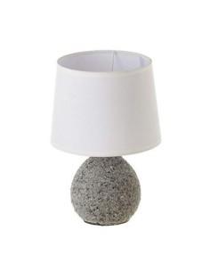 Lámpara de mesita de noche contemporánea de cerámica gris de 28x19x19 cm