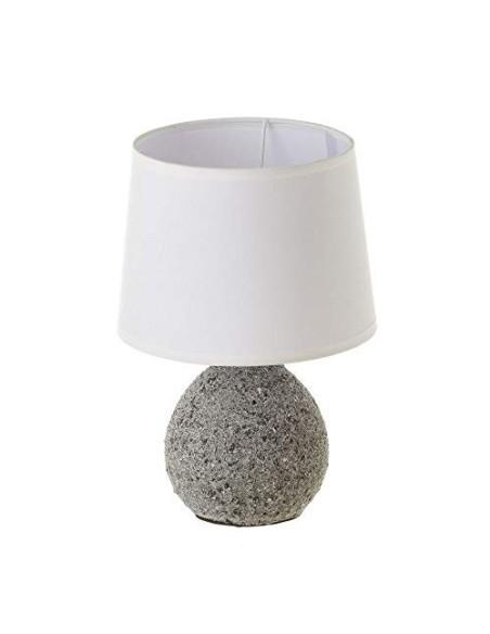Lámpara de mesita de noche contemporánea de cerámica gris de 28x19x19 cm