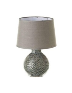 Lámpara de mesita de noche con bola shabby chic de cerámica gris de 28x20x20 cm
