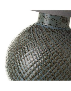 Lámpara de mesita de noche con bola shabby chic de cerámica gris de 28x20x20 cm 2