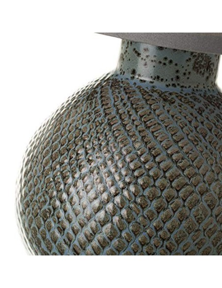 Lámpara de mesita de noche con bola shabby chic de cerámica gris de 28x20x20 cm