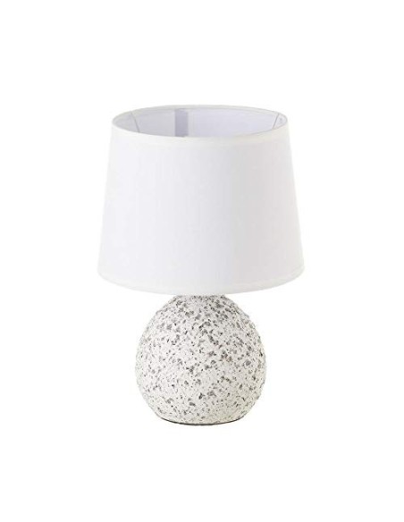 Lámpara de mesita de noche de piedras exótica con mosaico cerámica blanco-gris 19 x 19 x 28 cm