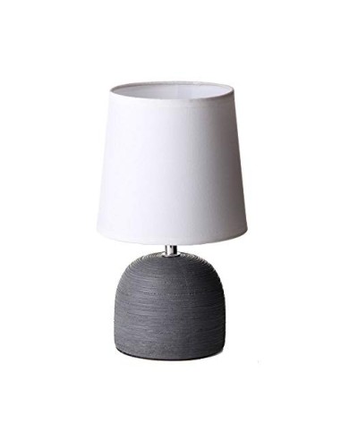 Lámpara de mesita de noche moderna de cerámica gris de 16x16x27 cm