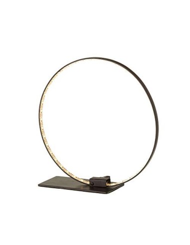 Lámpara led de mesa de metal con anillos contemporánea negra de 24x8x24 cm