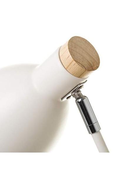 Lámpara de mesa para escritorio nórdica de metal y madera Blanca de 36x15x32 cm