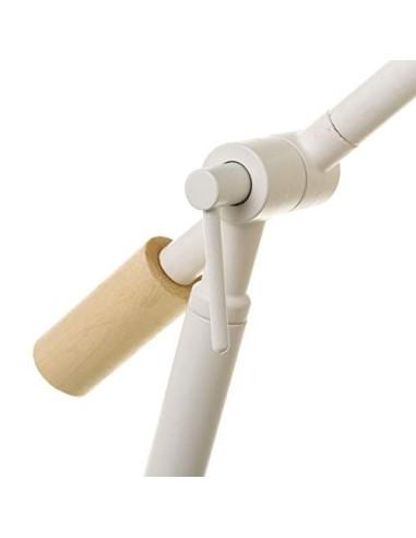 Lámpara de mesa para escritorio nórdica de metal y madera Blanca de 36x15x32 cm