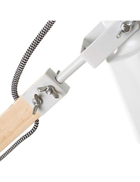 Lámpara de mesa para escritorio con Flexo Articulable Nórdica de Madera Blanca de 43x41x13 cm