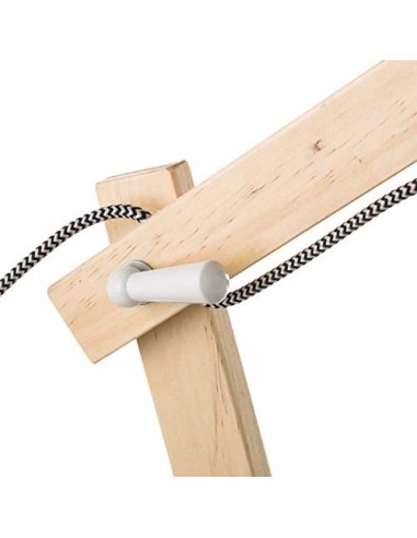 Lámpara de mesa para escritorio con Flexo Articulable Nórdica de Madera Blanca de 43x41x13 cm