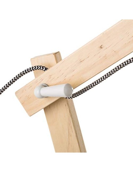 Lámpara de mesa para escritorio con Flexo Articulable Nórdica de Madera Blanca de 43x41x13 cm