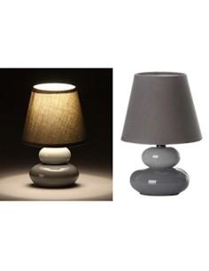 Lámpara de mesita de noche nórdica de cerámica gris de 15x22 cm. 2