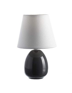 Lámpara de mesita de noche moderna de cerámica gris de 15x24 cm.