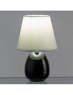 Lámpara de mesita de noche moderna de cerámica negra de 15x24 cm. 2