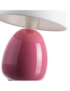 Lámpara de mesita de noche moderna de cerámica rosa de 15x24 cm 2