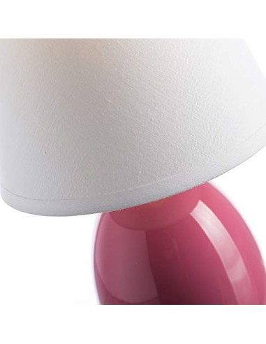 Lámpara de mesita de noche moderna de cerámica rosa de 15x24 cm