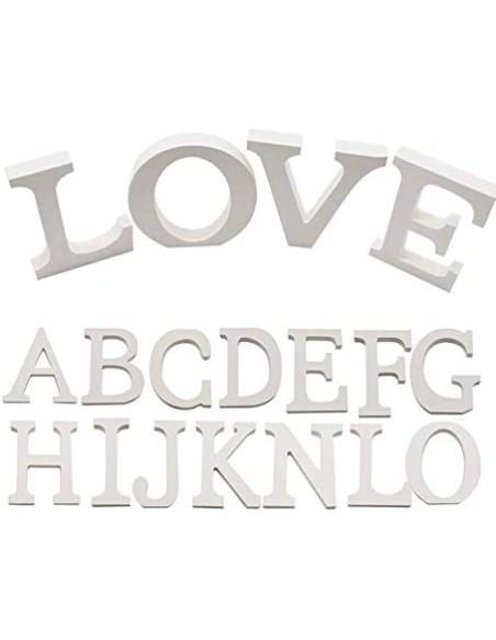 Letras y números de madera alfabeto para decoración 15 cm